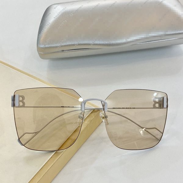 

2020 autumn winter new star same style rimless sunglasses super versatile modelling mirror leg letter design size 62-15-145, White;black