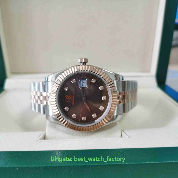 

u1f maker watches 41mm datejust 126331 president diamond dial sapphire glass asia 2813 movement mechanical automatic mens watch men's w, Slivery;brown