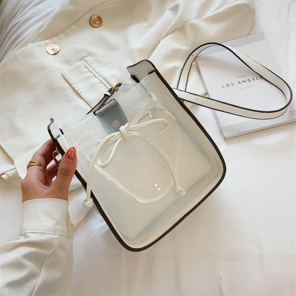 

2020 new women's shoulder bags jelly fashionable summer transparent bag acrylic chain bag web celebrity handbag cros