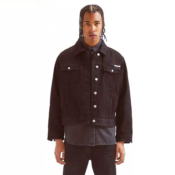

oem private label men stock dropshipping black denim jeans jacket