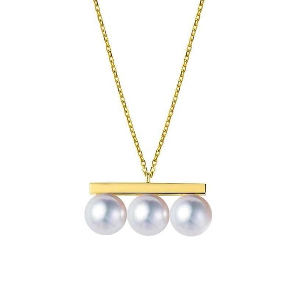 

brass with gold balance bar faux pearl necklace runway t show party designer gown ins japan korean trendy lj201009, Silver