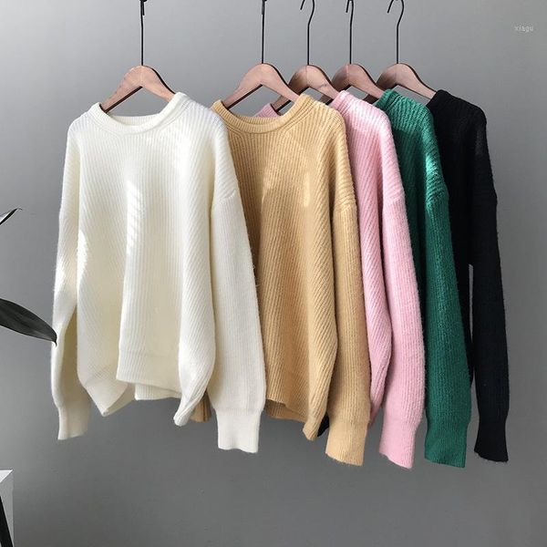 

women's turtleneck sweaters 2020 thick warm pullover cashmere jumper soft oversized knitwear sweater korean women jumpers1, White;black