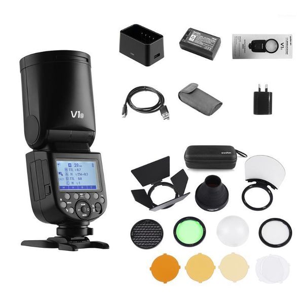 

godox v1s professional camera studio flash speedlite round head wireless 2.4g fresnel zoom for a7rii a7r a58 a99 speedlight1