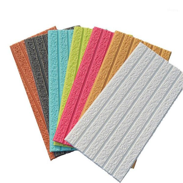 

3d creative wall stickers living room dormitory self-adhesive foam wallpaper imitation brick stone striped wallpaper stickers1