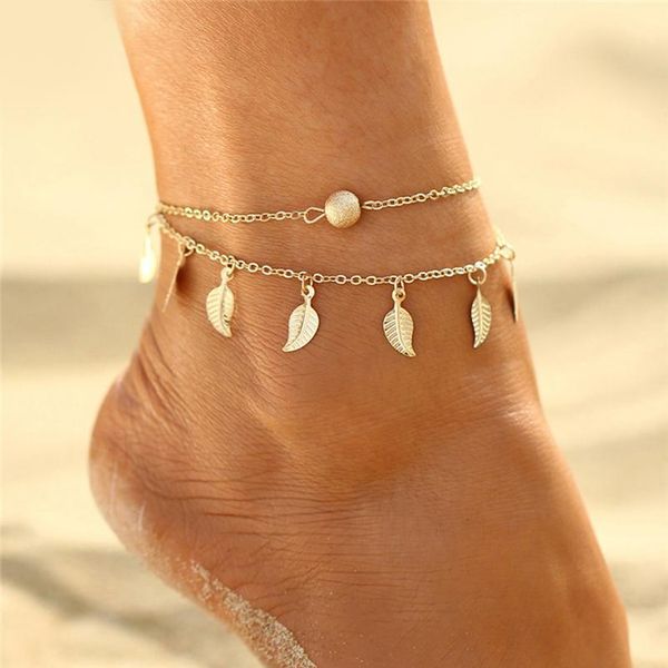 

boho женские анкеты босиком листьев сандалии ноги ювелирные изделия новые лодыжки на ноге золотые круглые браслеты лодыжки для женщин нога c, Silver