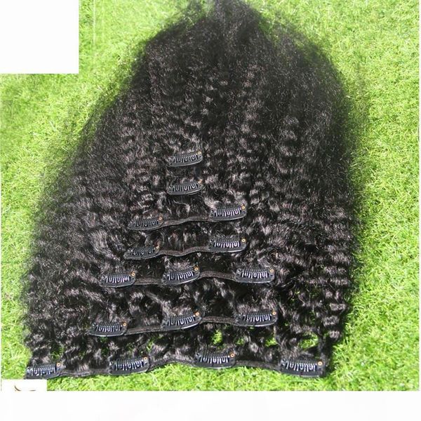 

jet black 10a malaysian kinky curly clip in 100% human hair extensions 100g brazilian remy hairextensions 9pcs set 10-34 inchs
