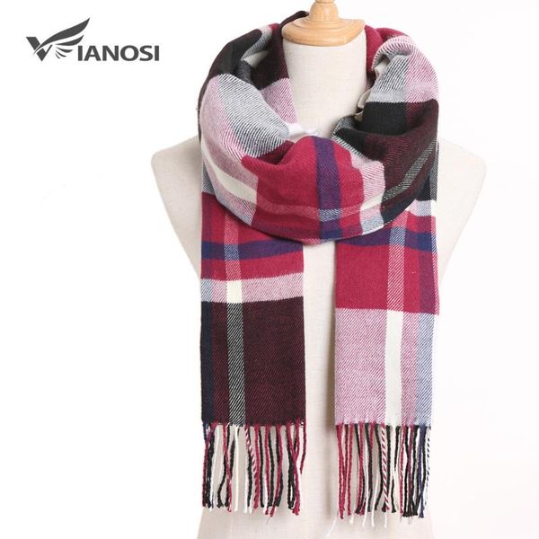 

scarves [vianosi] 2021 plaid scarf women foulard cachecol casual scarfs winter female luxury bufandas, Blue;gray