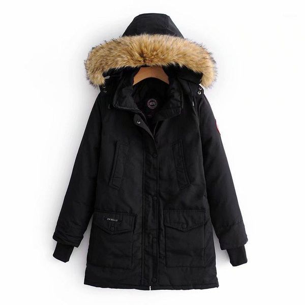 

fashion women xq9-150-9093 european and american fashion cotton jacket with hood coat1, Black;brown