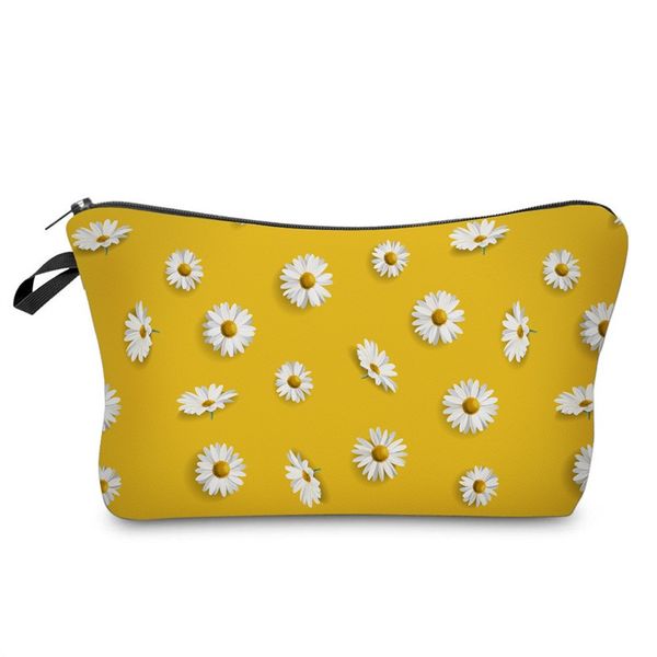 

daisy printing cosmetic clutch bag women pochette dumpling handbags water proofing function baguette bags ravel home wash customized 5xs b2