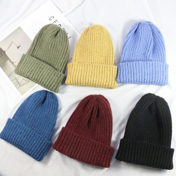 

мужчины женщины вязаные шляпа эластичность beanie студент стиль фаната шляпа утолщение теплый твердый вязаный крышка осень зимние шляшки bby, Black;white