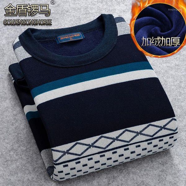

men's sweaters plush sweater round neck thickened men's t-shirt middle-aged and young people's long sleeve t-shirt1, White;black