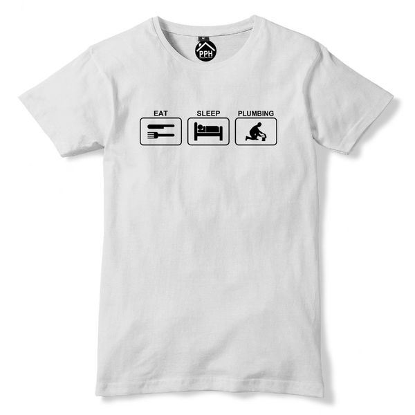 

спорт summer 2019 100% хлопок печати mens лета o-образным вырезом eat sleep водопроводчик t shirt смешные отвеса ванна мещанин тенниска граф