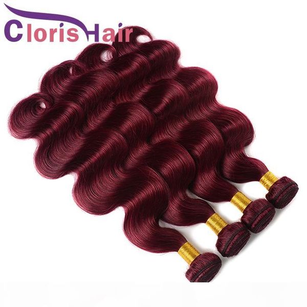 

healthy tips wine red hair weaves raw virgin indian body wave human hair bundles deals drop shipping 3pc 99j burgundy colored tissage weave, Black