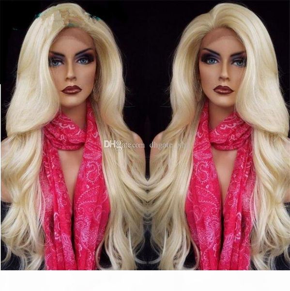 

#613 blonde malaysian body wave 100% human hair full lace wig pre plucked for black women 150% density with baby hair, Black;brown