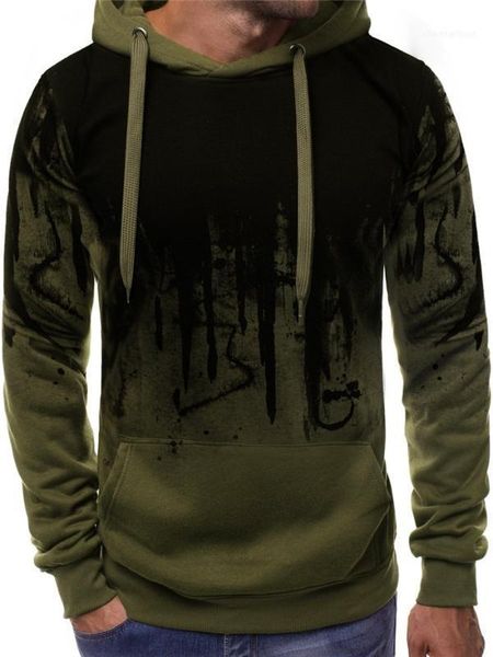 

4 colors splash ink printed mens hoodies sweatshirts male casual loose hooded pullover asian size s-4xl11, Black