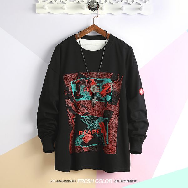 

new brand hoodie streetwear stitching hip hop hooded outdoor hoody men's hoodies sweatshirts, Black