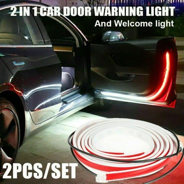 

2× car door open signal lamp led light strip strobe flash anti-collision safety universal car lights1