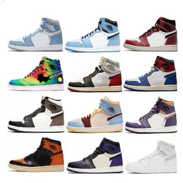 

1s with box jumpman 1 1s mens women basketball shoes og dark mocha hyper royal university blue mid carbon fiber high obsidian chicago traine