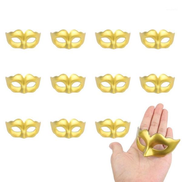 Parti Maskeleri 12 PCS Mini Masquerade Mardi Gras Cadılar Bayramı Dekorasyon Maskesi Stand Up Topper Mask1