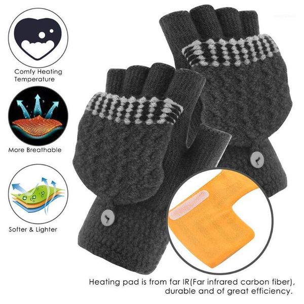 

men's women's secure usb 5v heating gloves hand warmers winter warm mittens hand laphalf fingerless electric heating gloves1