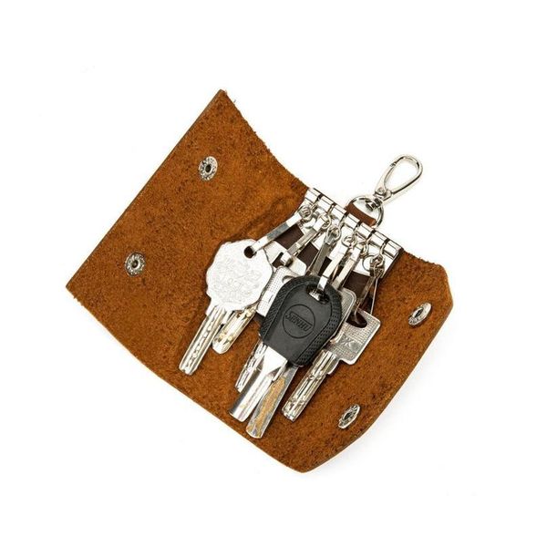 

housekeeper genuine leather key holder wallet solid leather keychain organizer bag car housekeepe jllakh, Red;blue