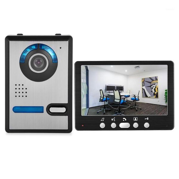 

7'' video hd doorbell luxury button home intercom apartment wired cmos camera night vision color lcd door bell1