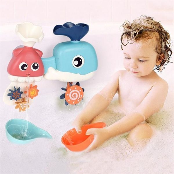 Neue Heiße Verkauf Baby Bad Spielzeug für Kinder Badezimmer Wasser spielen Wal Krake Spritzwasser Windmühle Für Kinder Sommer Dusche LJ201019