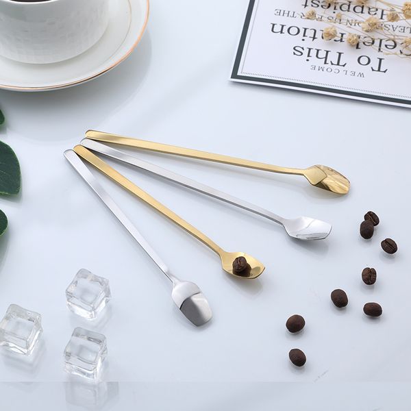 

long handle square head stirring spoons stainless steel coffee ice scoop pure color sell well with different size 0 72wx j1