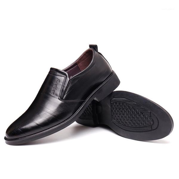 

new men dress shoes formal shoes men's handmade business wedding genuine leather lace-up male1, Black
