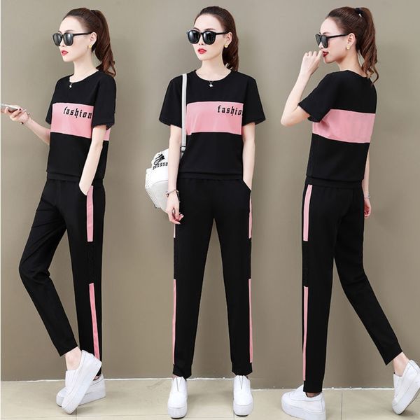 

повседневный костюм для спортивной sportsweartrousers спортивный костюм женщин 2020 летом новый корейский стиль спортивной одежды, работающи, Gray