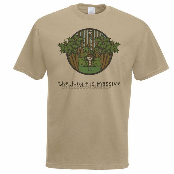

mens khaki the jungle is massive t-shirt junglist drum bass db tshirt tee shirt big tall sport hooded sweatshirt hoodie