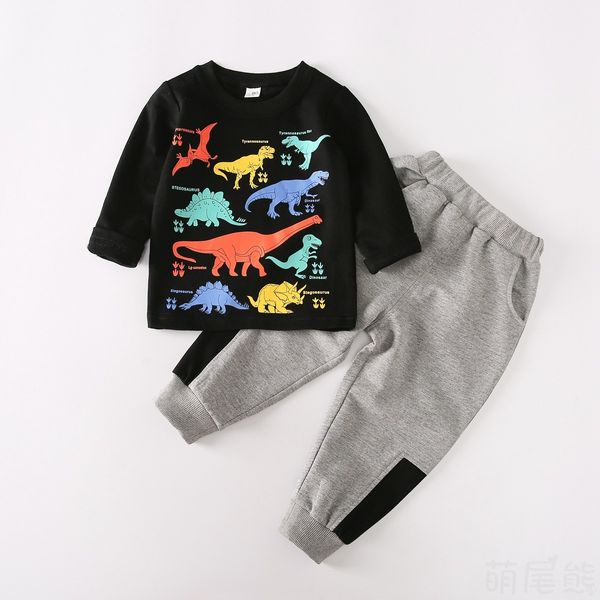

2020 autumn soft cotton baby boys clothes set newborn baby clothing long sleeve sweatshirt +pants 2pcs infant sport suitx1019, White