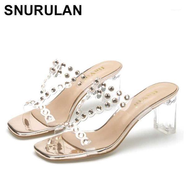 

slippers snurulanbrand lapolaka big size 44 clear high heels shoes for women summer sandal crystals women1, Black
