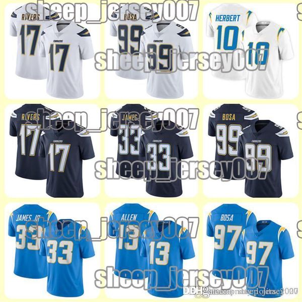 

custom 13 keenan allen los angeles charger 97 joey bosa 33 derwin james justin herbert austin ekeler kenneth murray philip rivers hot, Black;red