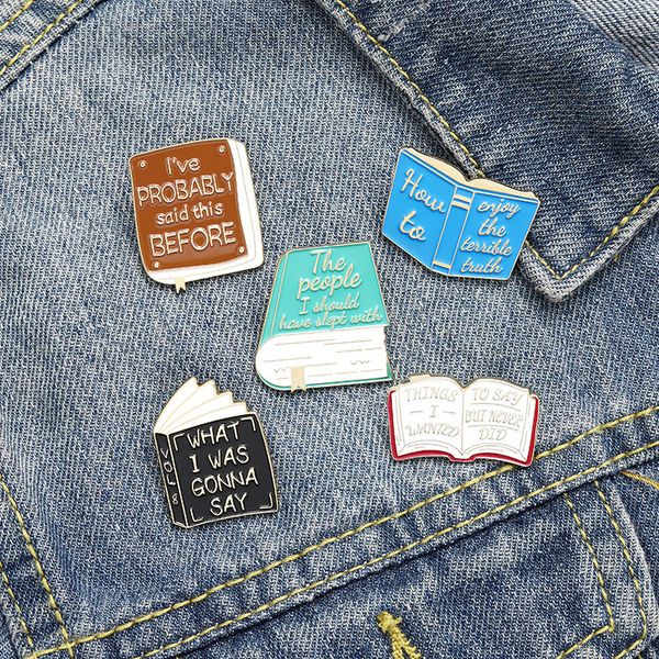 

brooches pin for women pink book shape enamel girl fashion jewelry accessories metal vintage brooches pins badge wholesale gift, Gray