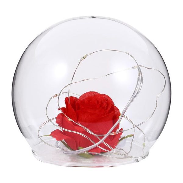 

other festive & party supplies 1 set rose cake ers glass cover decors with lights ornaments for valentine's day