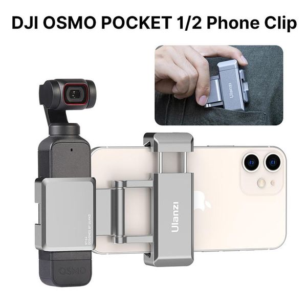 

lighting & studio accessories ulanzi st-24 dji osmo pocket 1 2 foldable mount holder phone vlog clip with cold shoe for tripod microphone le