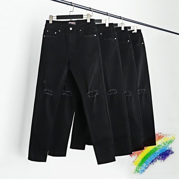 

hole represent jeans men women version denim pants washed knife cut damage hole distressed represent fit jean1, Blue