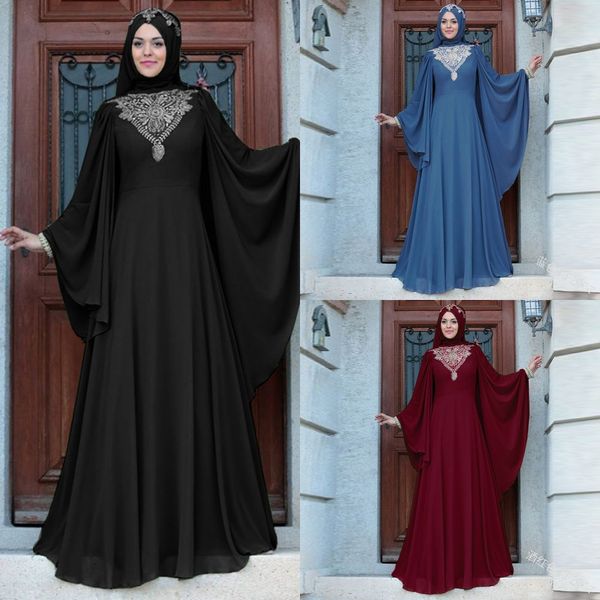 

новых женщин высокого платья dresslong юбки печать талии и большие качели летящий рукав платье длиной юбки 9020 8begg, Black;gray