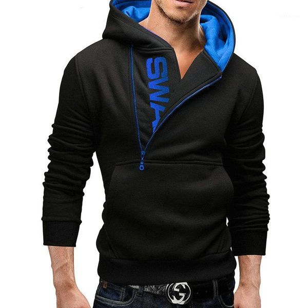 

hoodies men letter printed men's hoodie sweatshirt long sleeve slim hooded jacket coat man sportswear size 6xl yf-271, Black