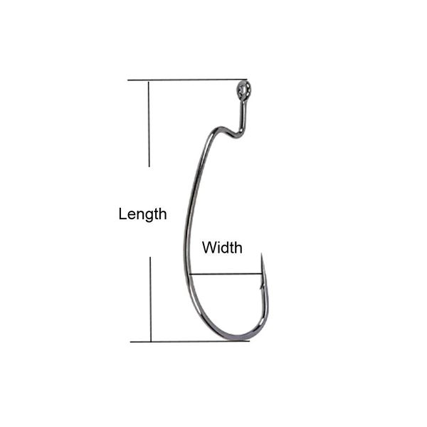 

50pcs/lot high-carbon steel worm hook fishhooks barbed sea fishing 2# 4# 6# 8# crank hook lure worm pesca for soft bait tackle bbyvdz