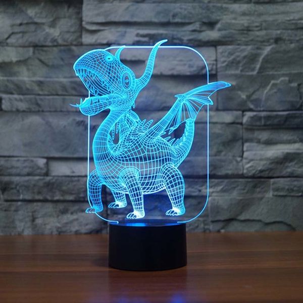 

2021 new pterosauria dragon novelty gifts 7 colors changing animal led night lights 3d desk table lamp as home decoration vt3x