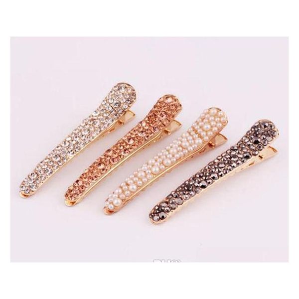 

s150 europe fashion jewelry women's rhinestone hairpin hair clip dukbill toothed hair clip b sqcswj dh_seller2010, Golden;silver