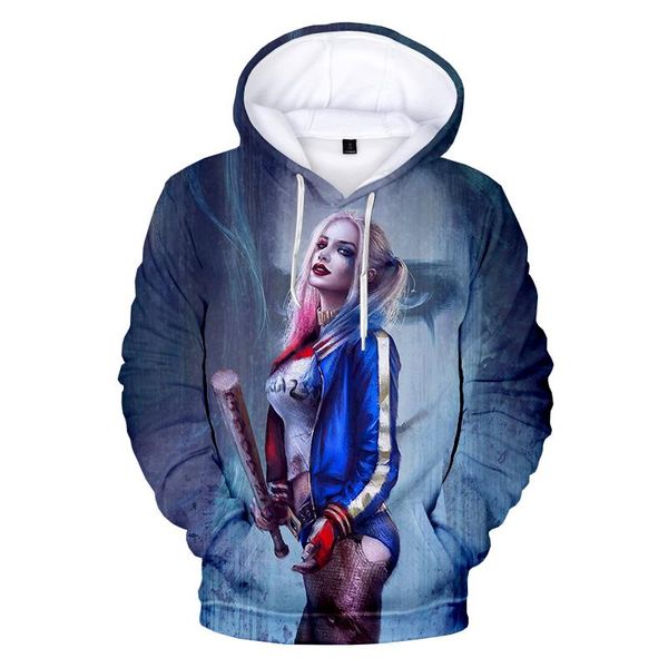 

sweatshirts of movie harley new prey men hoodie harajuku 2020 women fashion casual pullover birds printed 3d quinn cool hoodies jolcp, Black;white