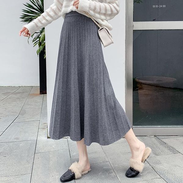

make qiu dong with hollow out a word skirt hook flower show thin pencil skirt of tall waist long big pendulum knitted dress, Black