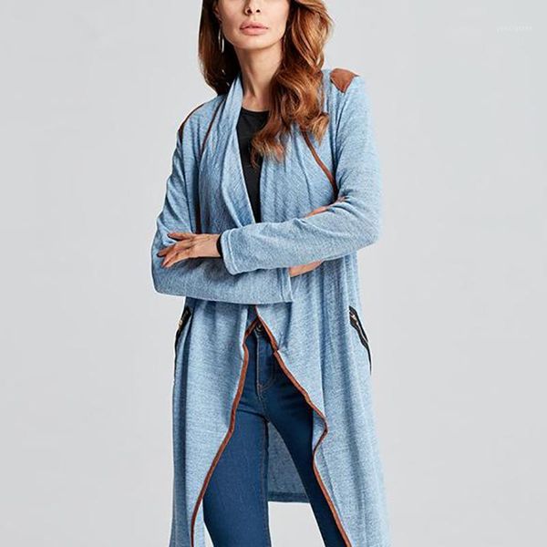 

long sleeve cardigan open stitch front draped clothing slim casual elegant women female spring fashion irregular cardigan coat1, Black;brown