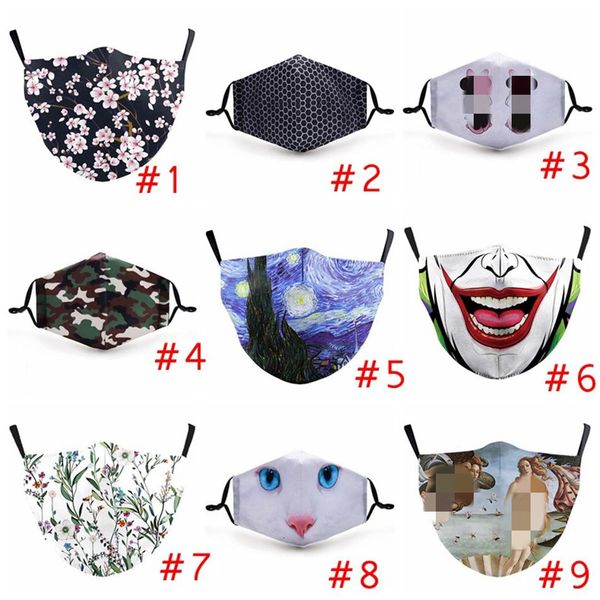 

3d printed proof face outdoor ear dust hanging mask breathable washable adjustable reusable with filter protective masks dwe20