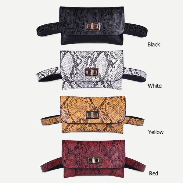 

fashion snake print small women waist fanny packs pu leather chest bags1