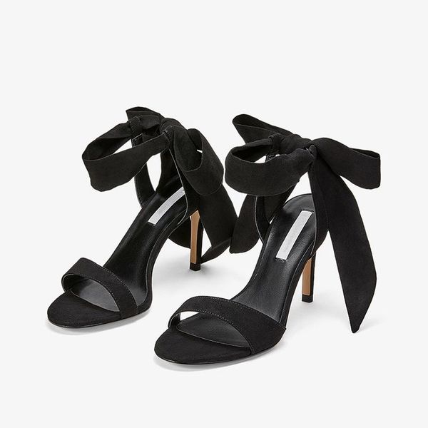 

dress shoes 2021 spring single word with bowknot strap sandals, Black