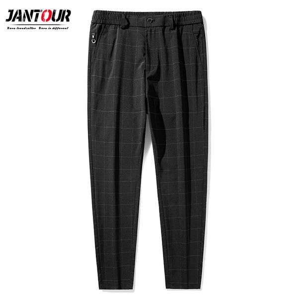 

jantour brand summer classic men's casual pants mens business slim straight men casual pants big size 36 38 c1018, Black